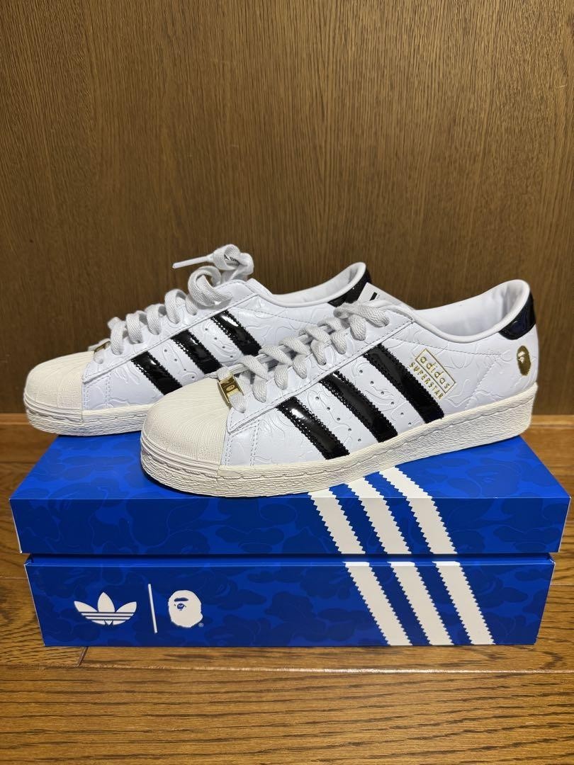 Adidas Superstar V Bape 7 US Men Sneakers White Size 25cm Unused Adidas Superstar V Bape 7 US Men Sneakers White Size 25cm Unused