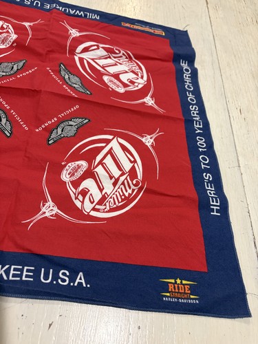 Vintage 2003 Miller Lite Harley-Davidson Bandana Milwaukee USA 100 Years Chrome