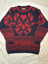 VTG 80's Womens Garland Knit Sweater Red Black, Made in USA, Sz Unknown *READ