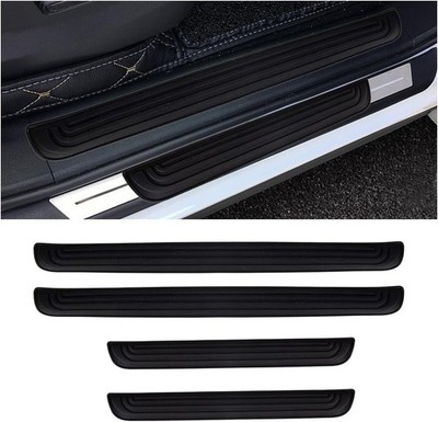 4PCS Car Door Threshold Protection, Car Door Sill Plate Step Protector, Rubber D