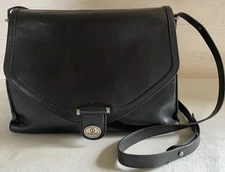 Gold Pfeil Germany Black Leather Multi-section Shoulder Bag