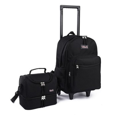 Tilami Rolling Backpack 18 inch Double Handle with Lunch Bag Wheeled Kids Bac...