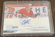 2019-20 Upper Deck Game Dated Moments Cayden Primeau Rookie Auto Montreal NHL