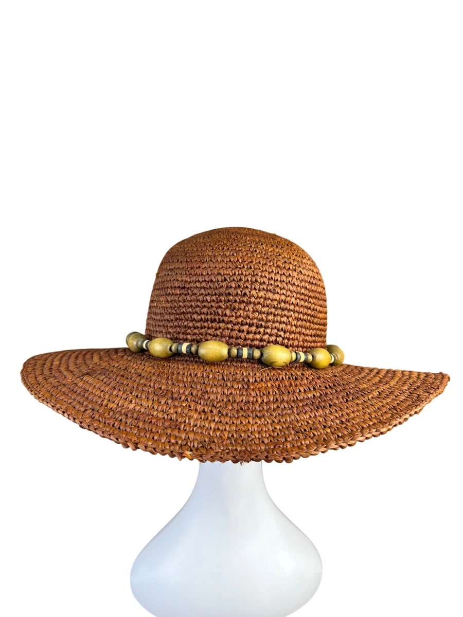 Nine West Brown Wide-Brim Straw Sun Hat with UPF 50+ Packable Adjustable Size Nine West Brown Straw Hats for Women for sale | eBay main image 2