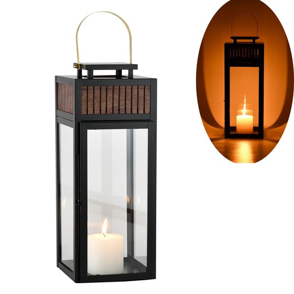 Moderne Laterne Gartenlaterne Windlicht Kerzenhalter Teelichthalter Gartendeko-image