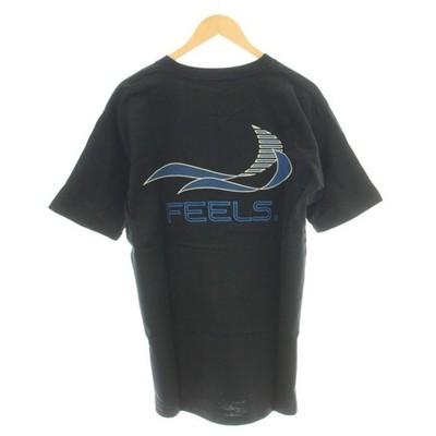 Fields FEELS Men's Black Cotton Short Sleeve T-Shirt L with Back Print