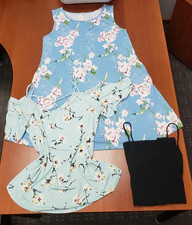 Women s Summer Clothing Lot Large Floral Mini Dress Tops Kaileigh Time Tru