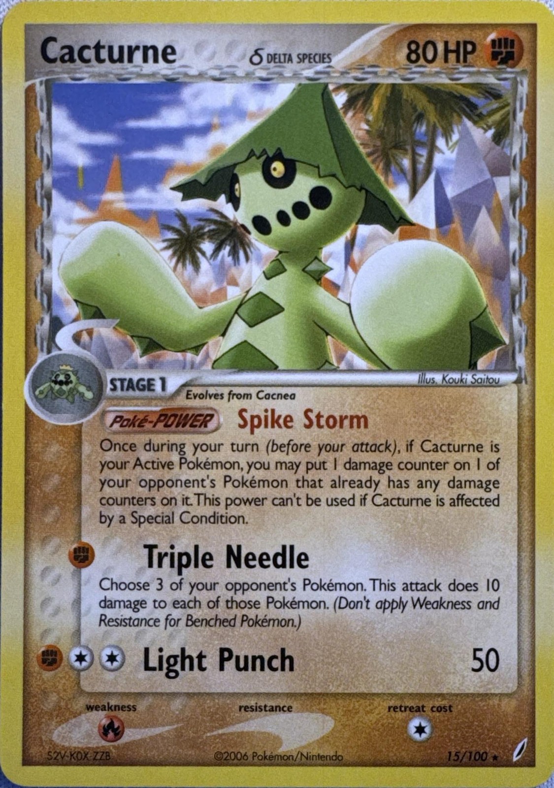 Cacturne 15/100 Rare Crystal Guardians Pokemon Near Mint
