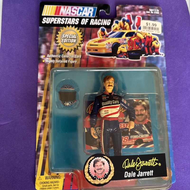 Dale Jarrett Action Figure w/Card 1998 ToyBiz NASCAR Superstars of Racing