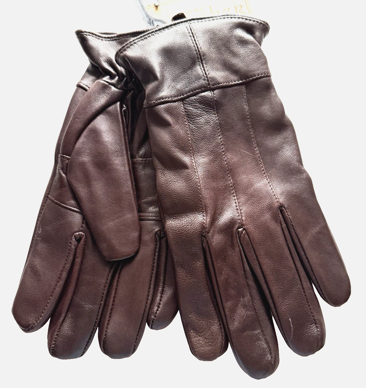Mens Gloves Size XL XLarge Genuine Leather Soft Brown Wool Lined Driving Winter