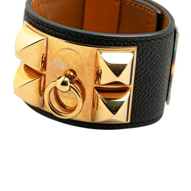 HERMÈS Bracciale HERMES Collier de Chien nero oro Epson 19 cm accessori donna