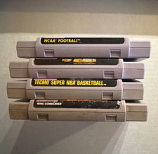 Nintendo SNES Game Lot of 5: Wing Commander, Tecmo Super NBA, NCAA Football