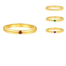 18K Gold Over Brass Round Cut Gemstones Ring Jewelry Size 5-8 RM-1780 TGR1052