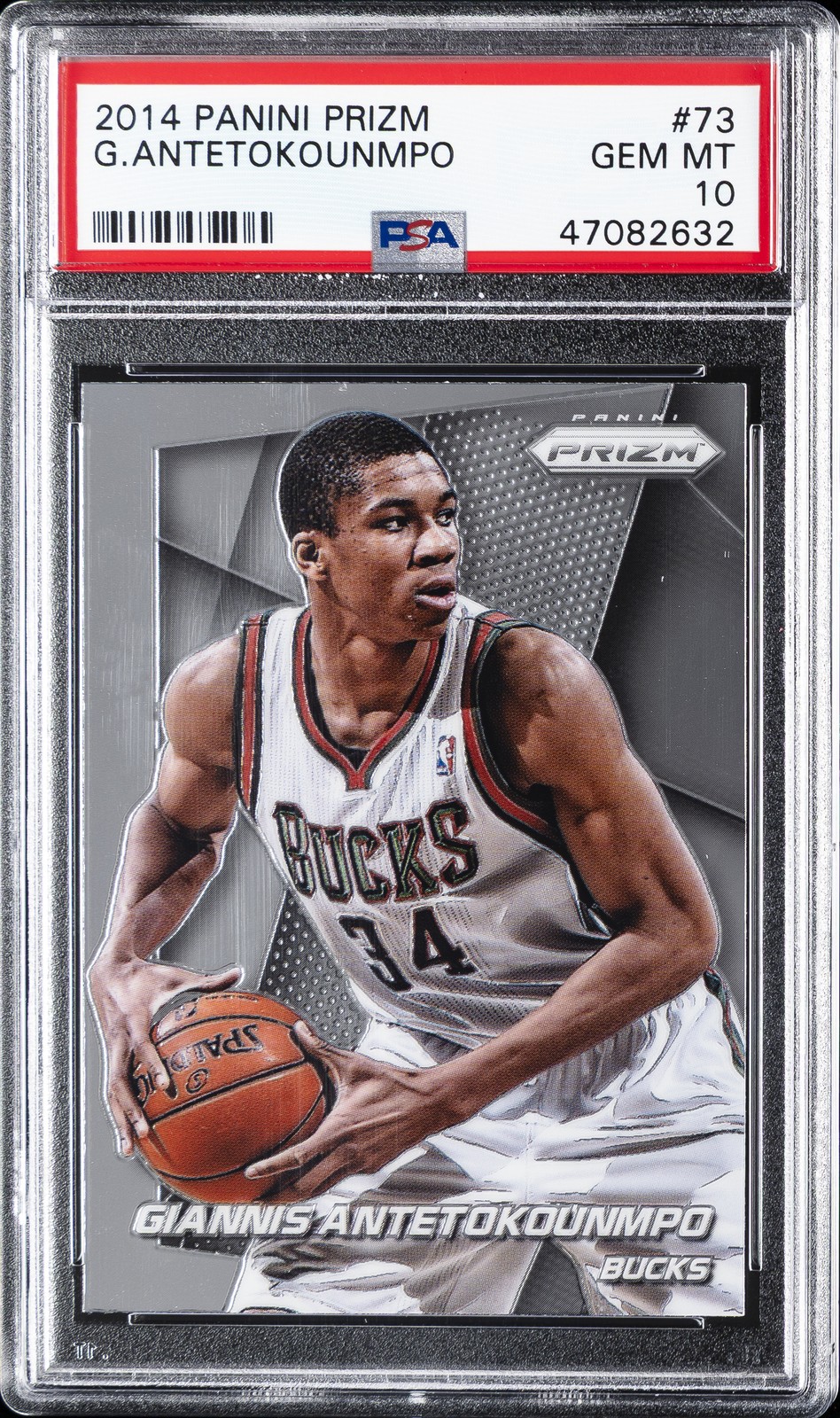 2014 PANINI PRIZM #73 GIANNIS ANTETOKOUNMPO PSA 10