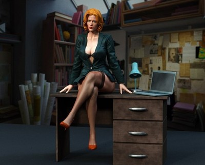 1/24 Resin Doll Sexy Dana Scully Girl Statue Unpainted Unassembled Model Kit Toy