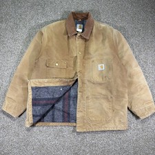 Vintage Carhartt C01 BRN Jacket Size 48 Barn Chore Blanket Lined Union Made USA
