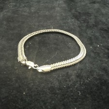 925 Sterling Silver Woven Wheat Chain Bracele...