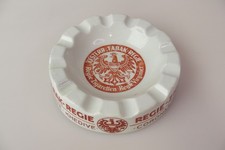 alter Porzellan Werbeaschenbecher &Ouml;sterr. Tabak Regie / Memphis Zigaretten