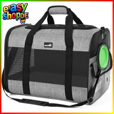 Faltbare Hundetasche Auto mit atmungsaktivem Netzgewebe, grau