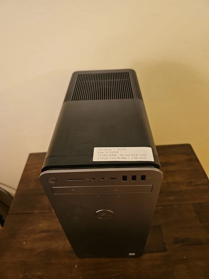 Dell XPS Desktop 8930 3.6GHz i9-9900K 32GB 512GB SSD/2TB HDD GTX 1080 Very Good - Image 2 of 4