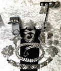 Vintage CROWN TRIFARI Mixed Lot Silver Tone Jewelry Brooches Earrings Bracelet +