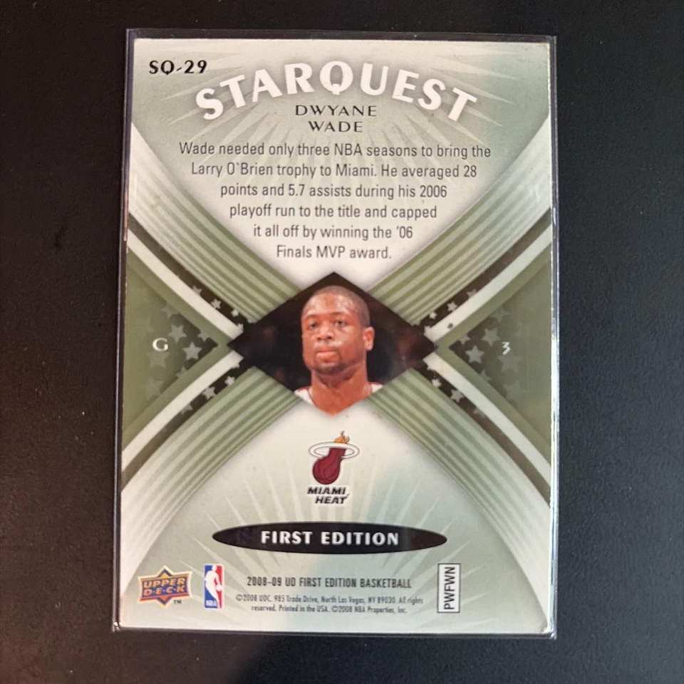 2008-09 Upper Deck First Edition - Starquest Dwyane Wade #SQ-29 Green - Image 2 of 2