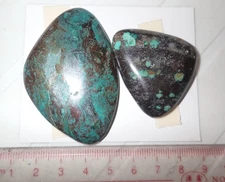 Turquoise Stone Flat Free Form Cabochon 189.5 Carat 2 pieces 37.9 gram
