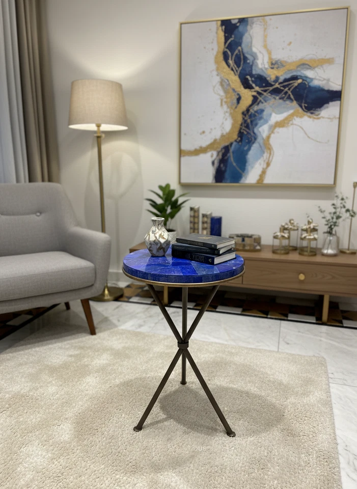 Lapis Lazuli Stone Coffee Table Top – Natural Blue Gemstone Tabletop Handmade - Image 3 of 3