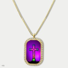 Stunning Colorful Jesus Christ Crucifix Cross Fashion Pendant Necklace Chain Pic