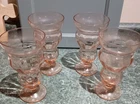 Vintage Pink Depression Glass Sundae Parfait Lido Rose Glow Footed Tumblers  (4)