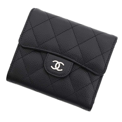 CHANEL Tri-fold wallet Size Small Calfskin Black AP0231