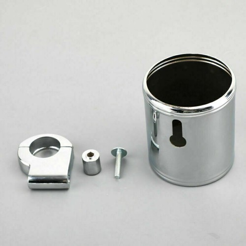 Chrome Cup Bottle Holder For 7/8" 1" 1-1/4" Handlebar Chopper Cruiser Bobber T9 - Picture 10 of 12