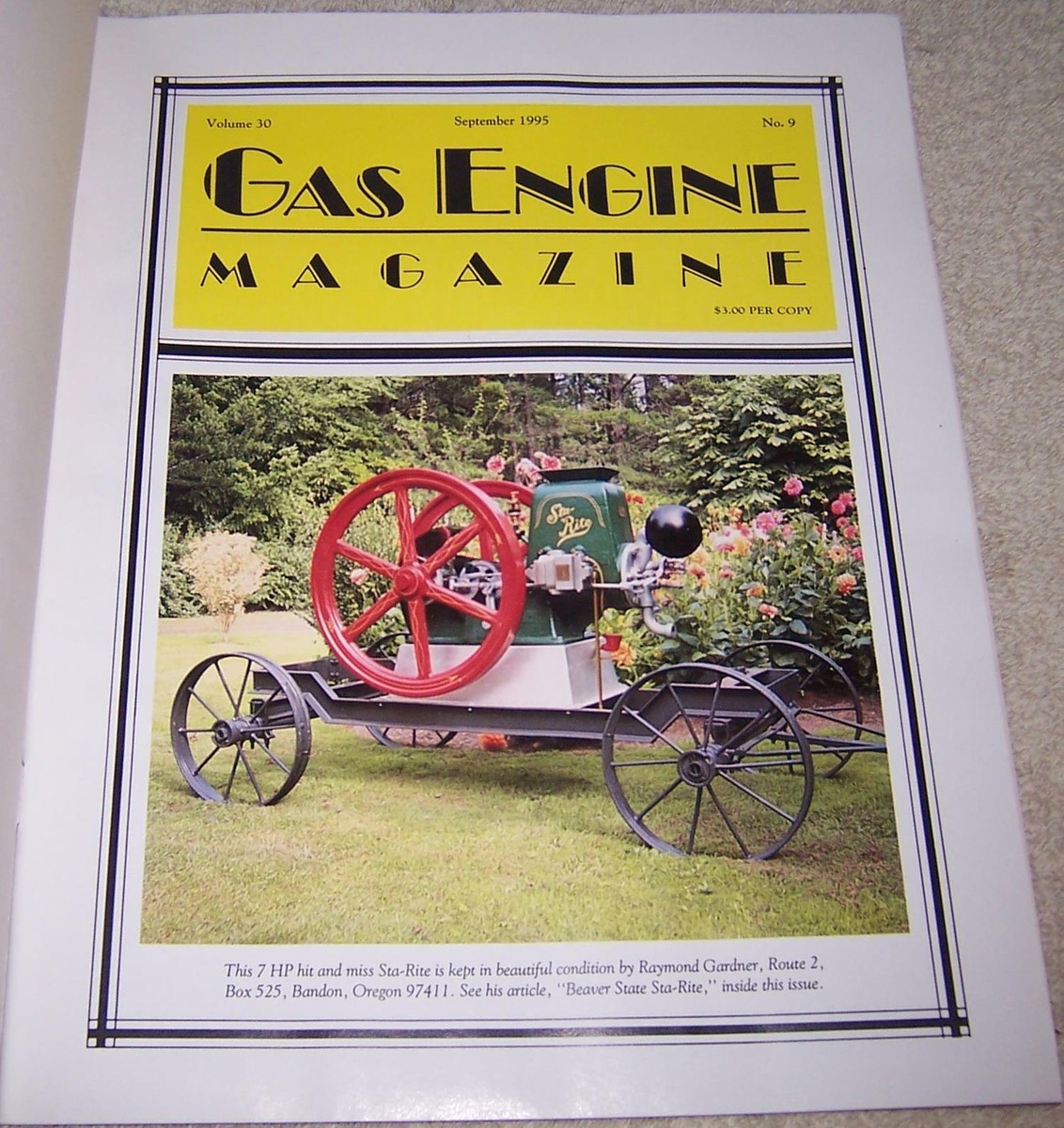 Gas Engine Magazine September 1995 7 HP hit and miss Sta-Rite | eBay