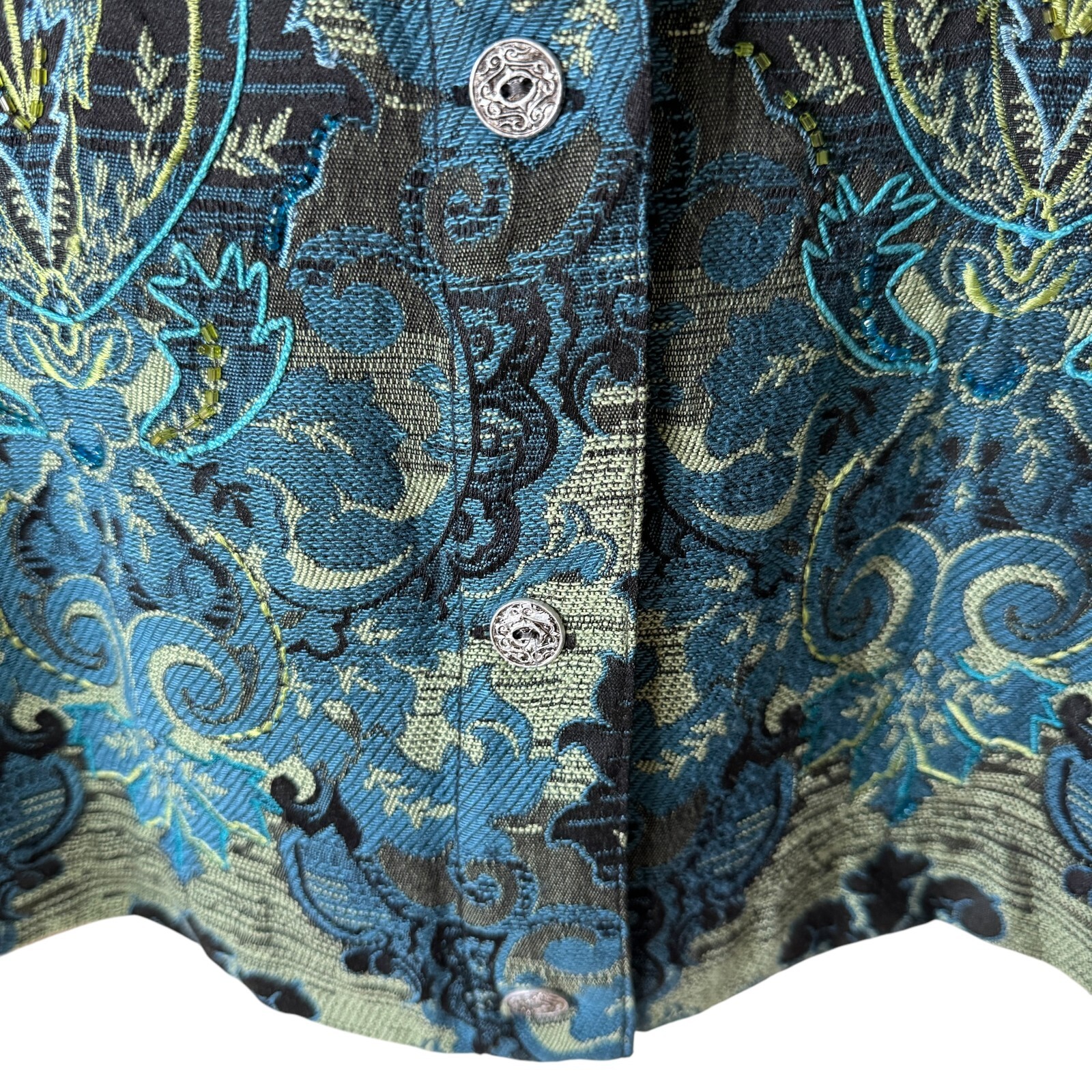 Laura Ashley Small Button Up Jacket Embroidered B… - image 6