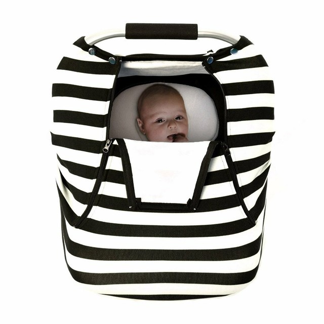 Stretchy Car Seat Cover boys girls infant Car Canopy Snug Warm Breathable Zipped