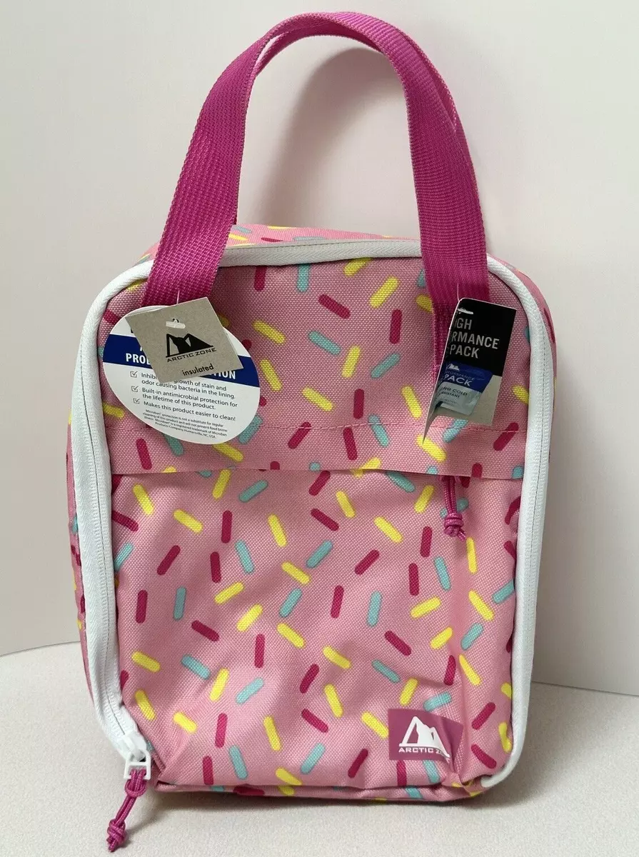 Arctic Zone Lunch Bag Tote Box with Ice Pack Pink Yellow Blue