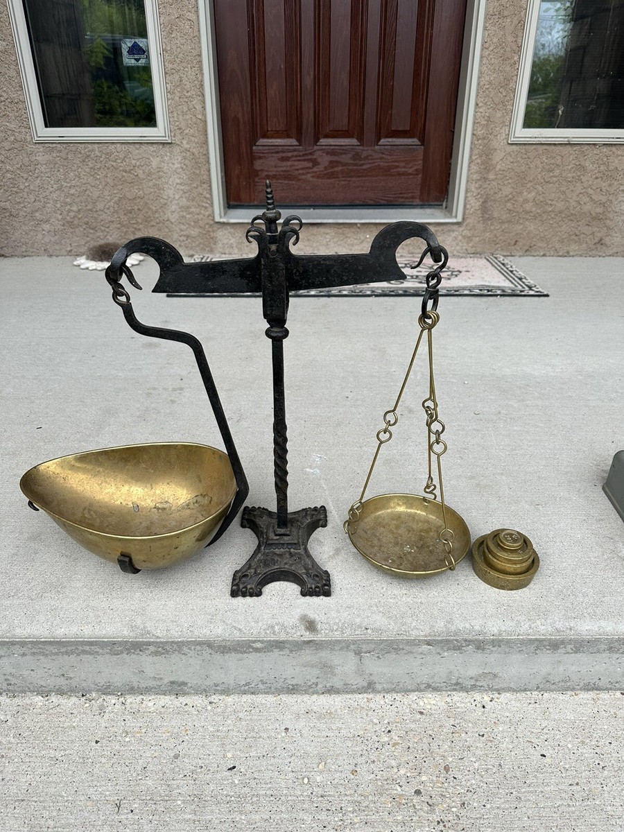 Vintage Balance Scale Beam Scale Brass Candy Scale Cast Iron