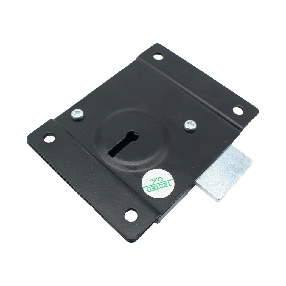 2 X 3 Inch Press Lock Deadbolt - Black Face Fixing Lock For Gates, Sheds, Doors With Keys