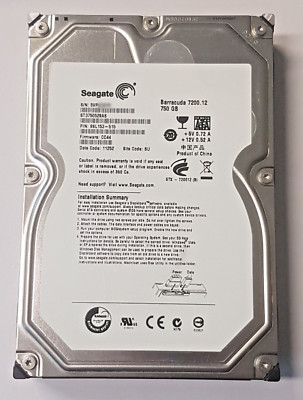 750GB SATA Seagate Barracuda 7200.12 ST3750528AS 32MB HDD 3,5" intern ...