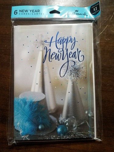 HAPPY NEW YEAR 2022 Pack 6 Cards Peace Party Family blessings HALLMARK