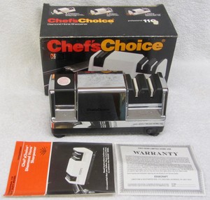 CHROME CHEFS CHOICE Pro Electric KNIFE SHARPENER Model 110 Diamond Hone