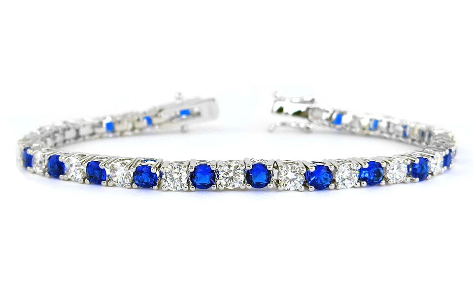 Women's 18k White Gold Plated Tennis Bracelet Made With Swarovski Elements - Image 2 of 4