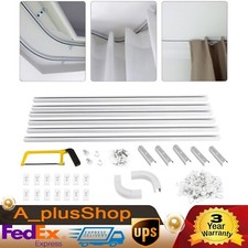 Room Divider Ceiling Curtain Track Set for Curtains with Hooks 12-18Ft Track Set