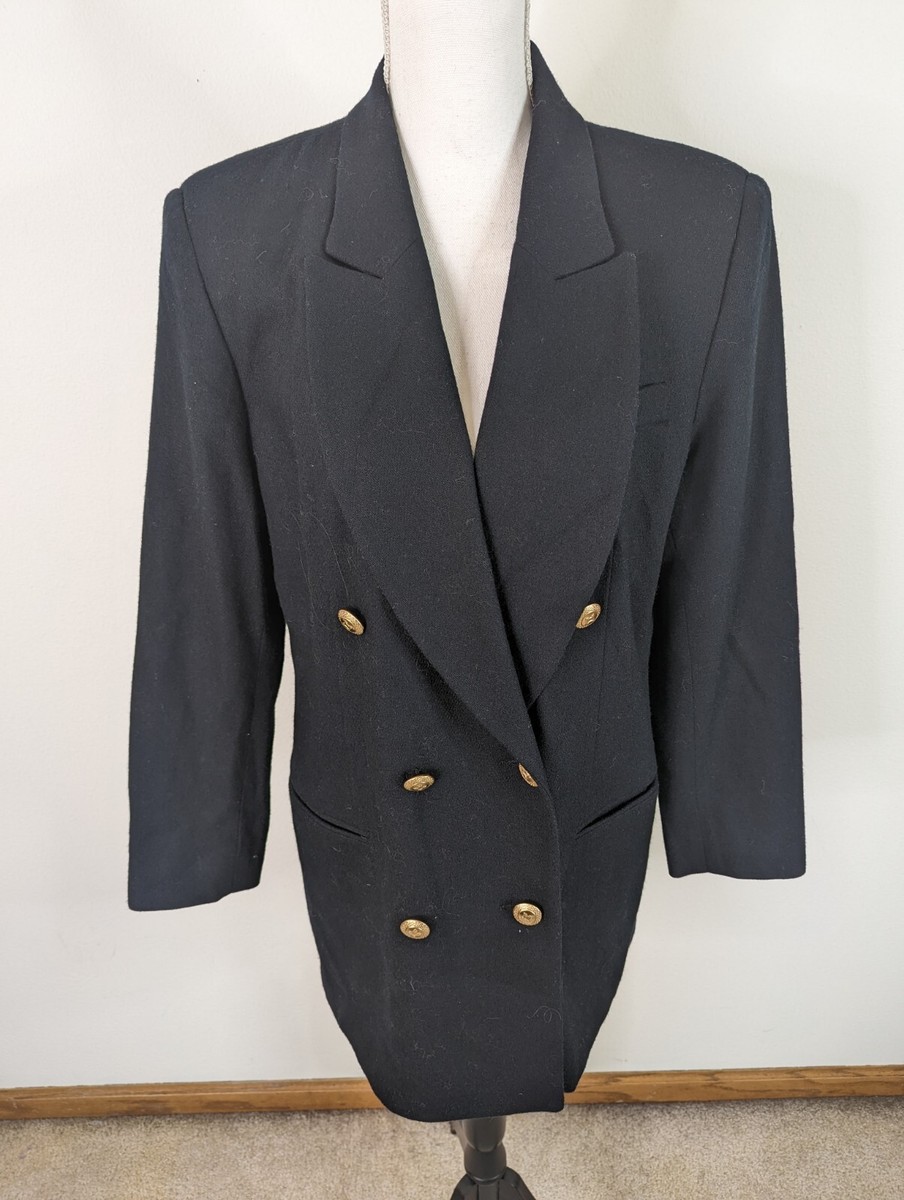 【archive】90's WOOL DOUBLE BREASTED COAT Vintage 90s New York Girl Coat 10 Double Breasted Tweed Wool
