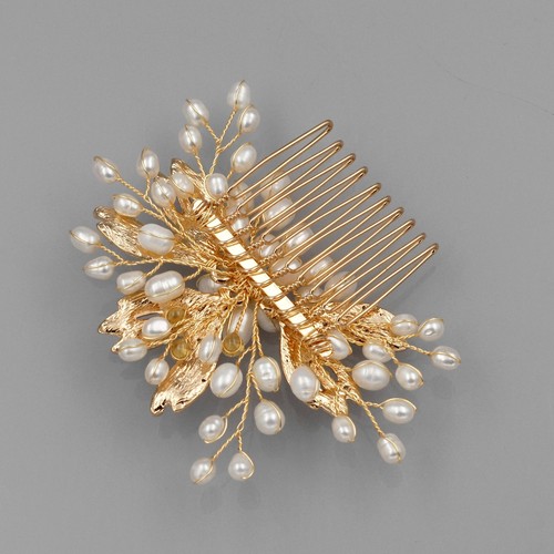 Bridal Hair Comb Crystal Headpiece Pin Wedding Accessory Freshwater Pearl AAE - 第 6/7 張圖片