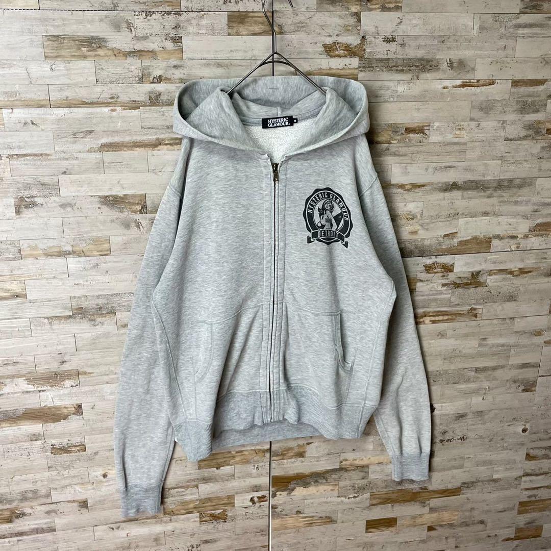 Hysteric Glamour zip up Parka Hys guitar Girl Size S Gray