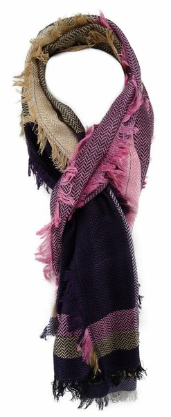 Tigertie Designer Schal Rosa Beige Grau Silber Lila Gemustert - Gr. 180 X 50 Cm-image