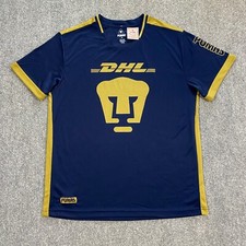 Pumas Unam Soccer Jersey Adult Large L Navy Blue Gold DHL Futbol Mexico MX FC