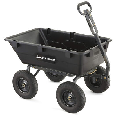 Gorilla Carts Poly Garden Dump Cart Camping Beach Wagon