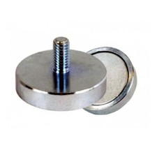 Image of Eclipse Magnetics Neodymium Shallow Pot Magnet External Thread 10 x 5mm E1050/NE